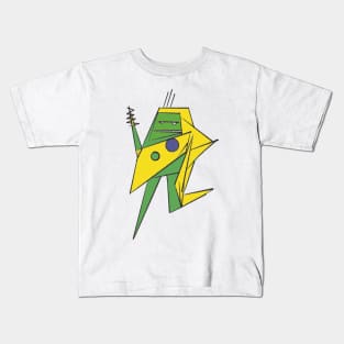 Zap the robot yellow and green Kids T-Shirt